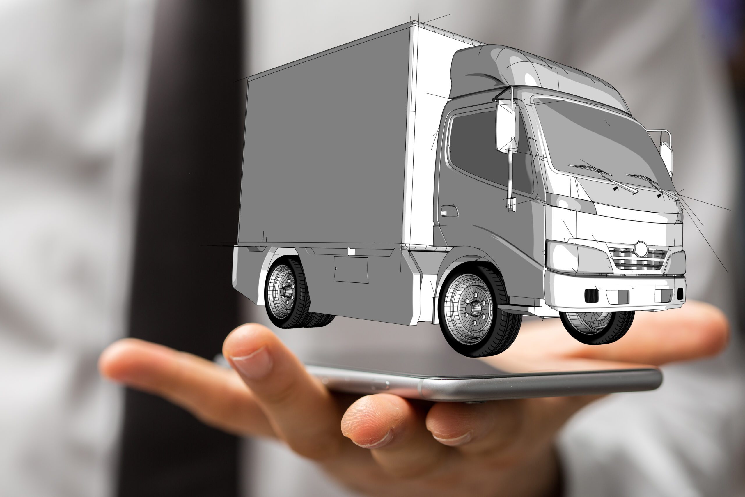 Disegno di un camion in 3D - Ecofast - Servizi Ecopool Service